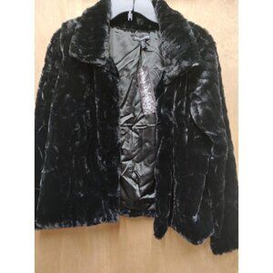 NINA LEONARD FAUX FUR WOMEN JACKET SIZE L